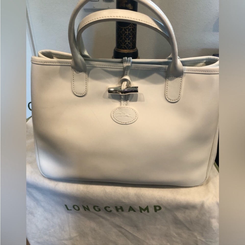 LONGCHAMP ROSEAU LEATHER TOTE NWOT WHITE - Picture 5 of 15